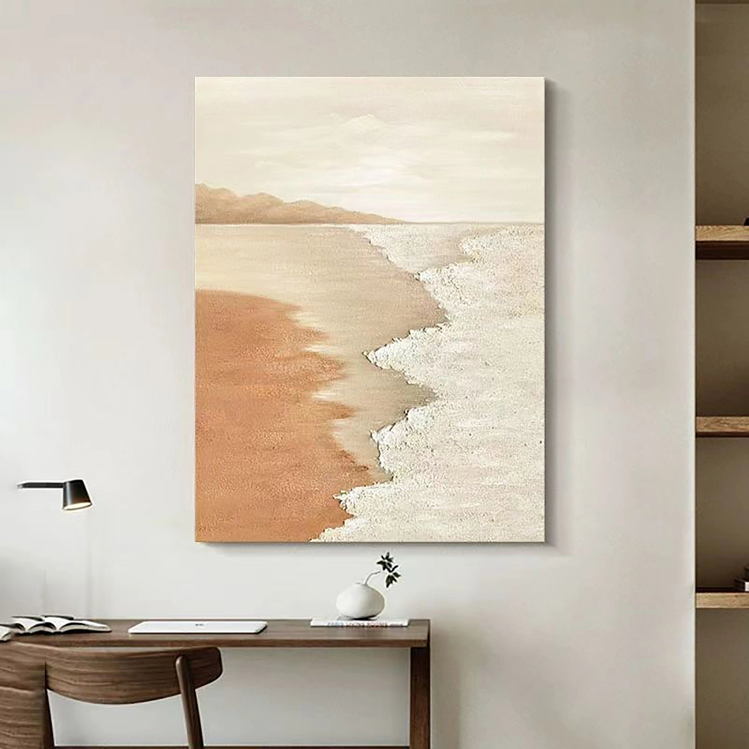 Beige & Brown Textured Minimalist Wall Art #BM019