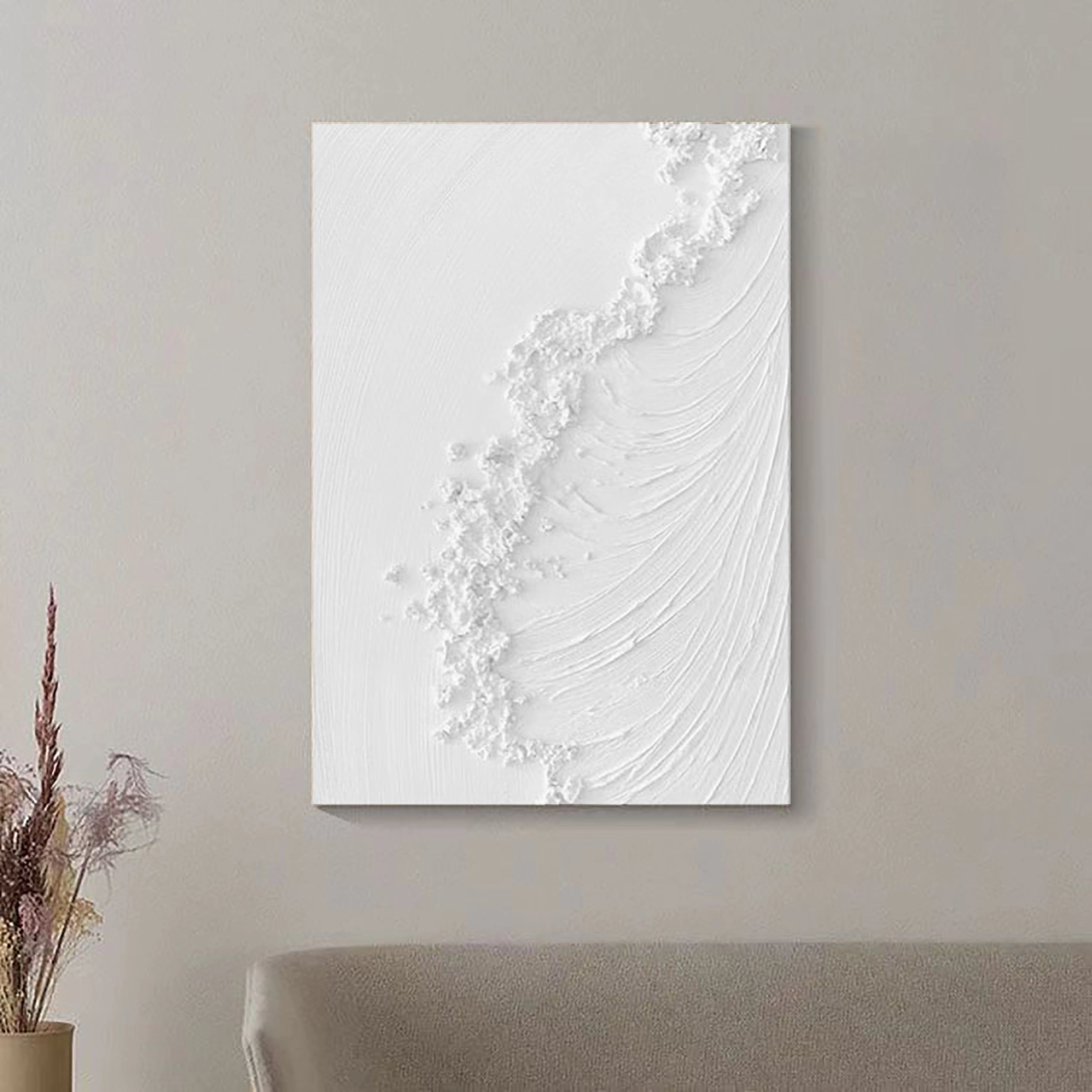White Textured Minimalist Wall Art #WT052