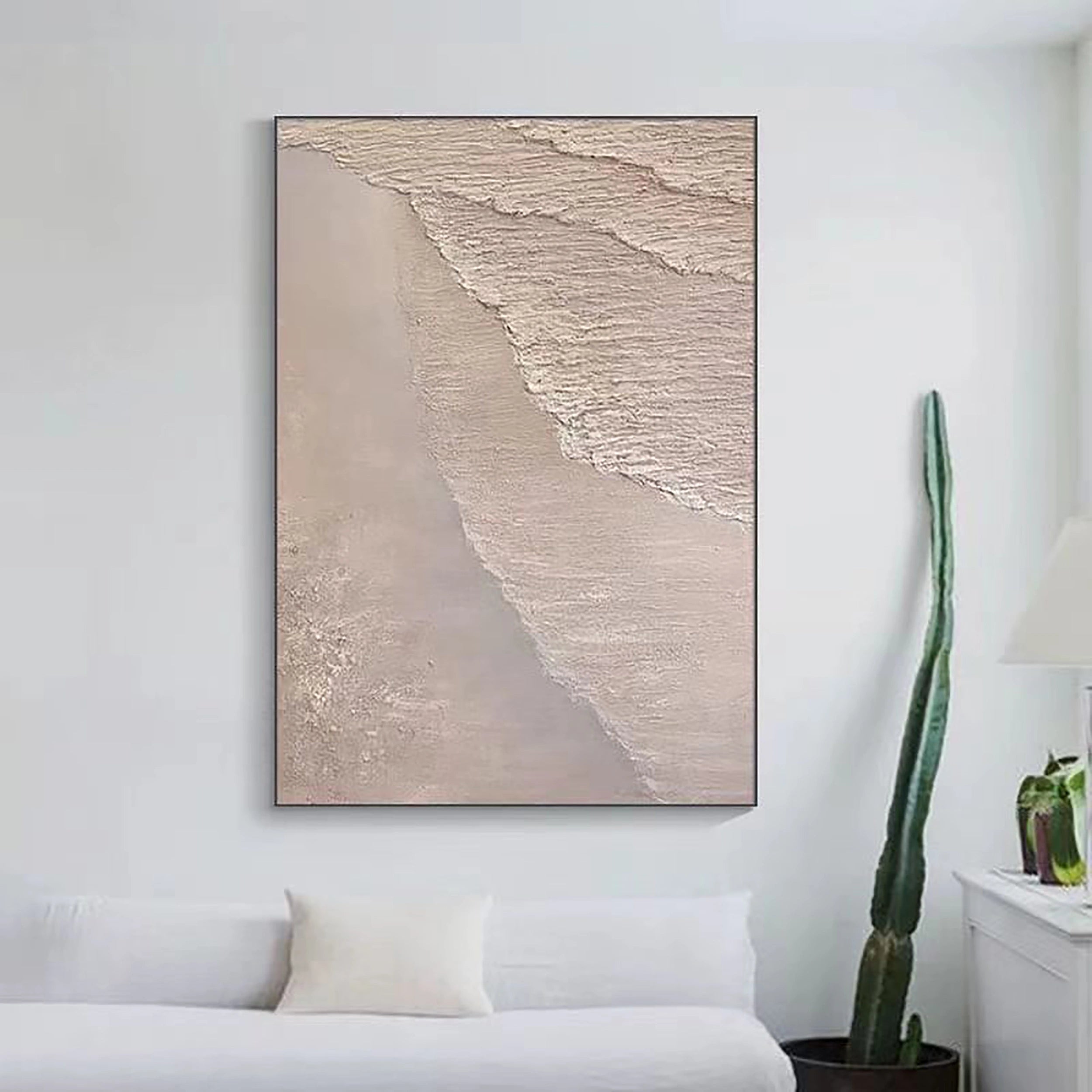 Beige & Brown Textured Minimalist Wall Art #BM018