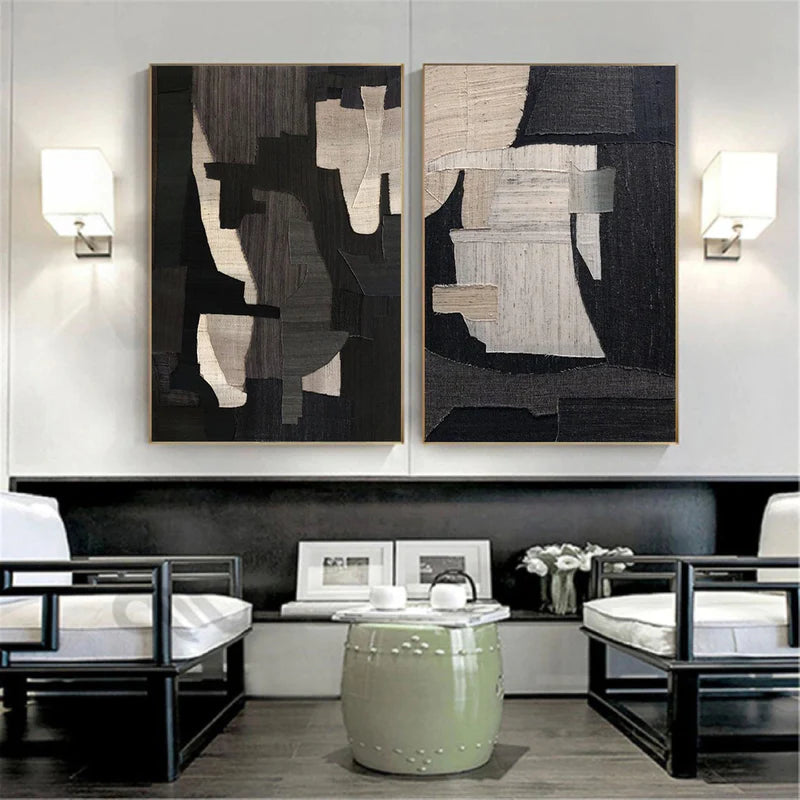Wabi Sabi Abstract Wall Art Set of 2 #WA033