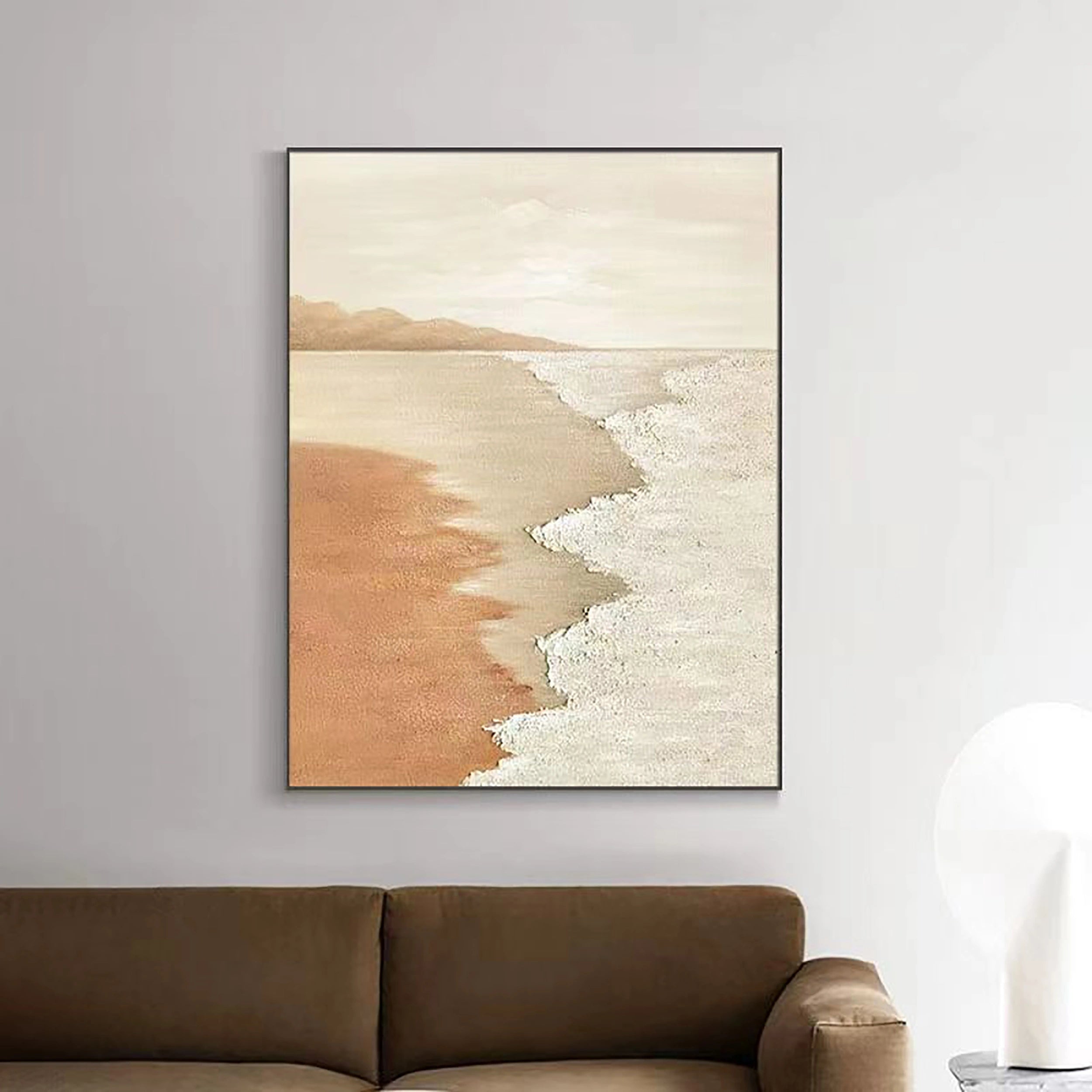 Beige & Brown Textured Minimalist Wall Art #BM019