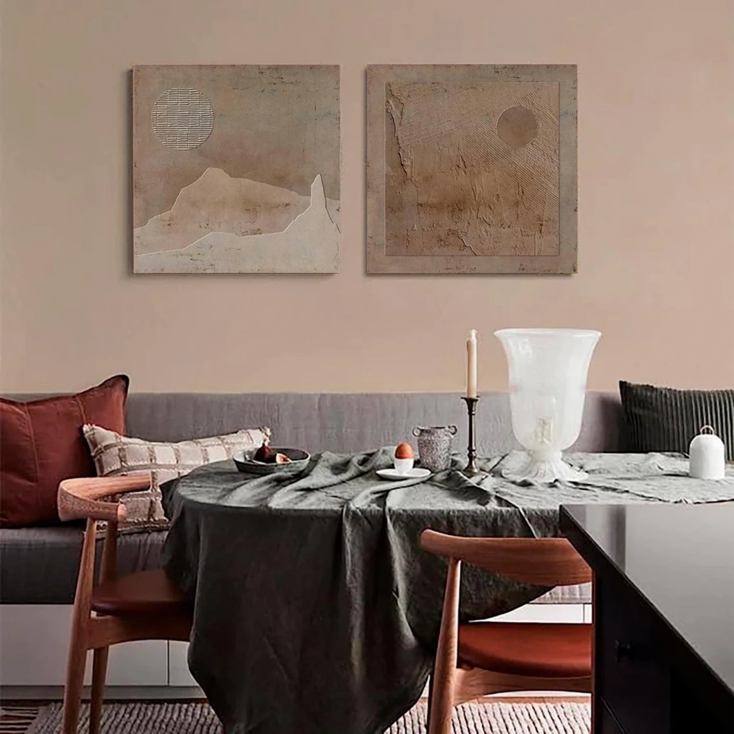 Wabi Sabi Abstract Canvas Art Set of 2 #WA191