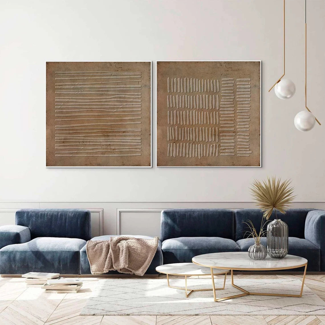 Wabi Sabi Abstract Textured Canvas Art Set of 2 #WA192