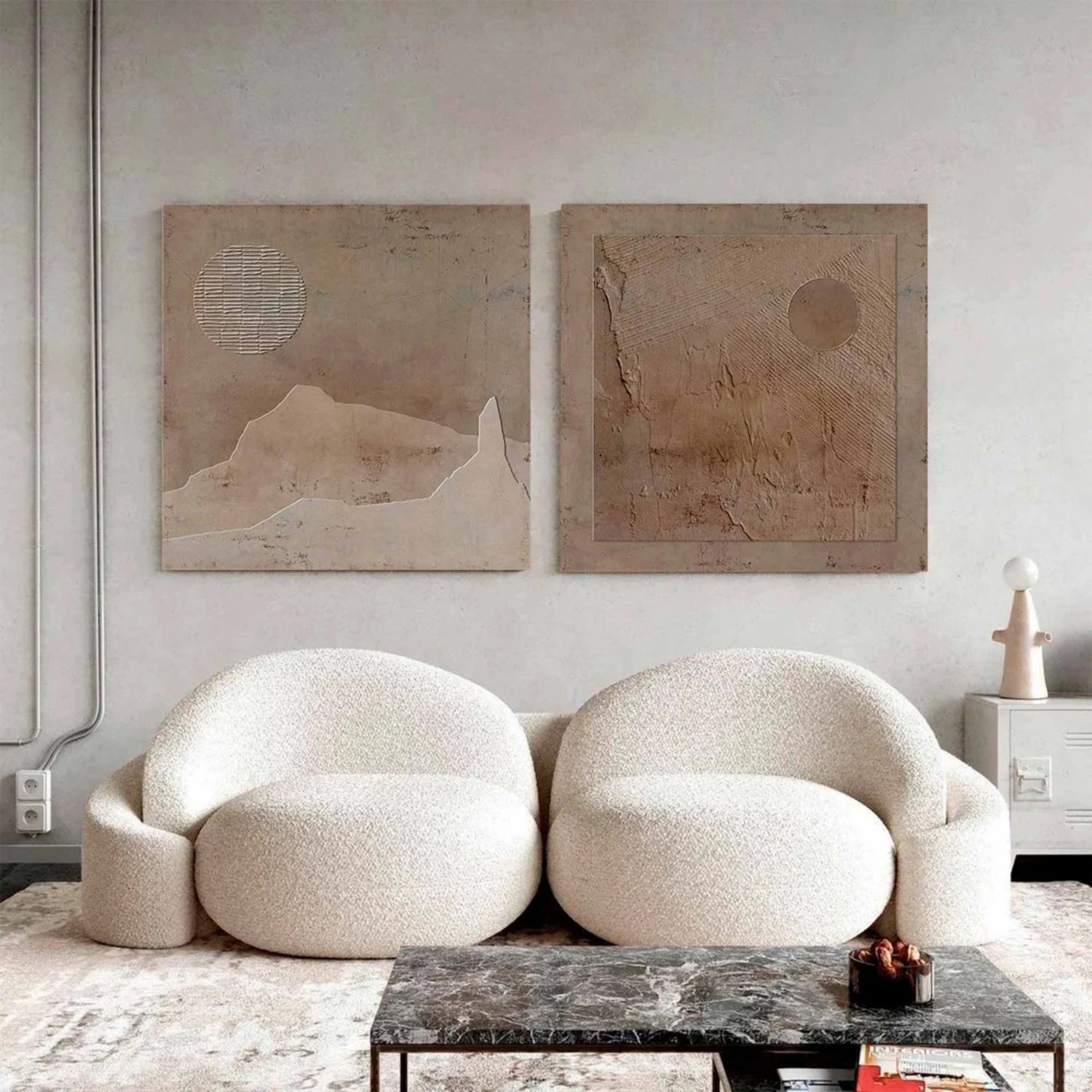 Wabi Sabi Abstract Canvas Art Set of 2 #WA191