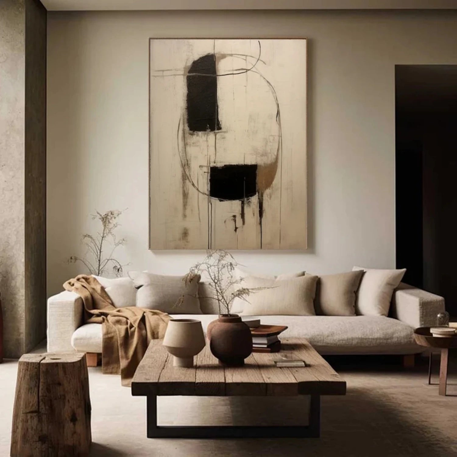 Wabi Sabi Abstract Canvas Art #WA188