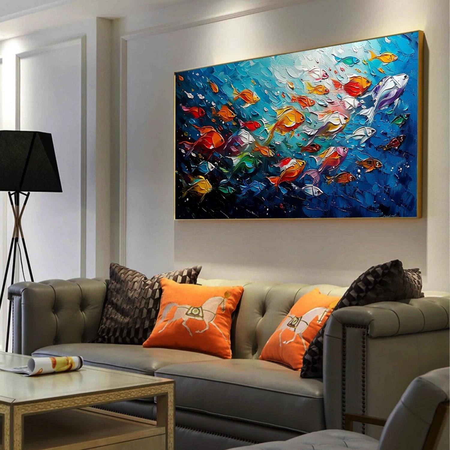 Abstract Animal Art Fish Textured Wall Art #AT019