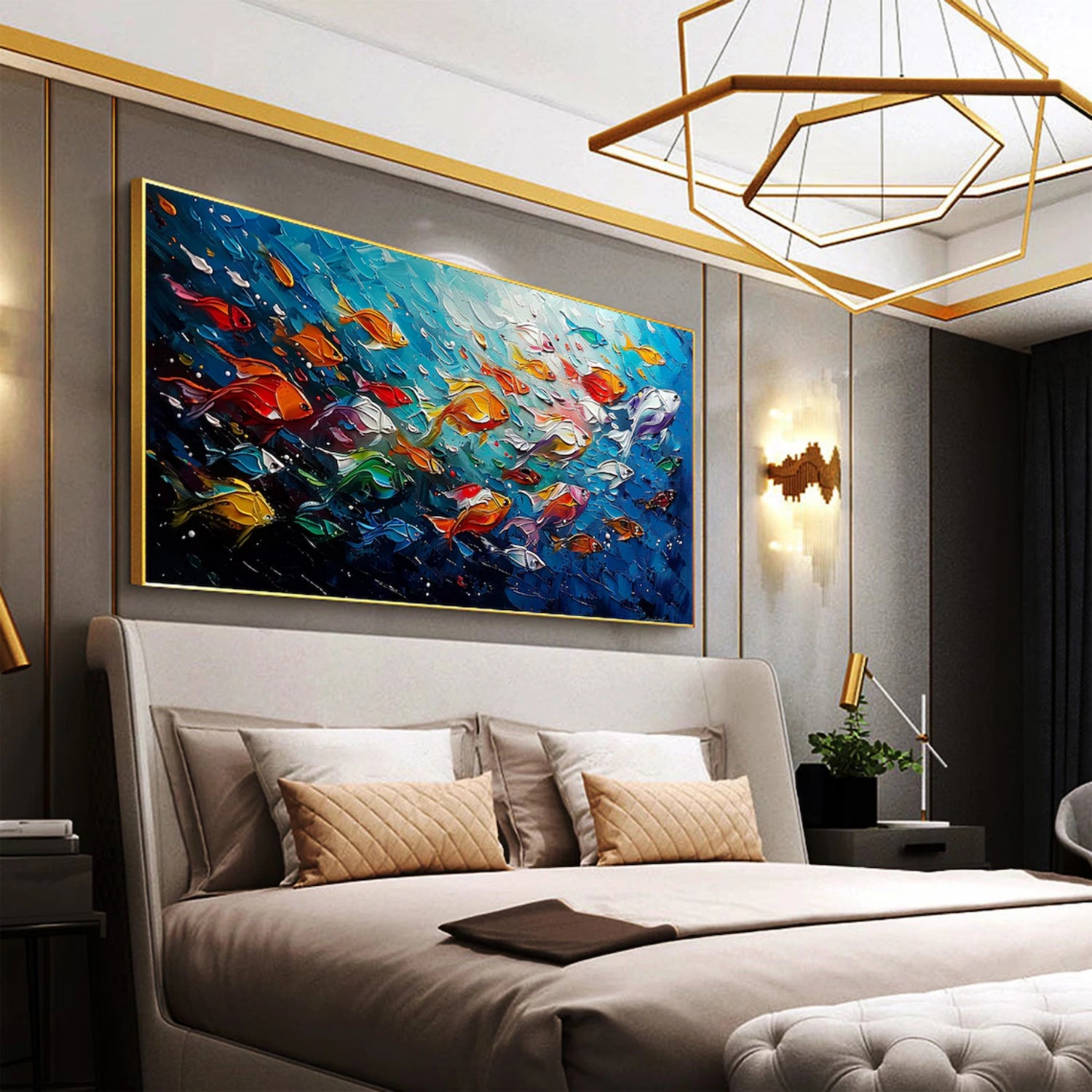 Abstract Animal Art Fish Textured Wall Art #AT019