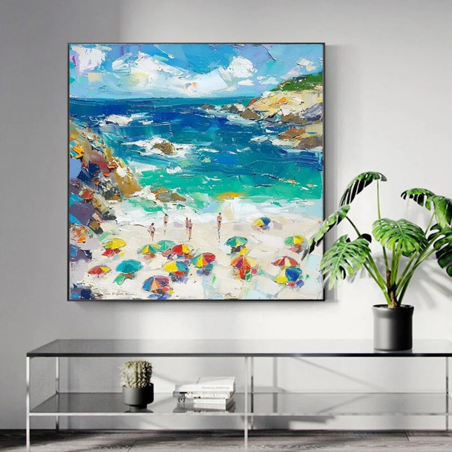 Sky And Ocean Abstract Textured Wall Art #SO260