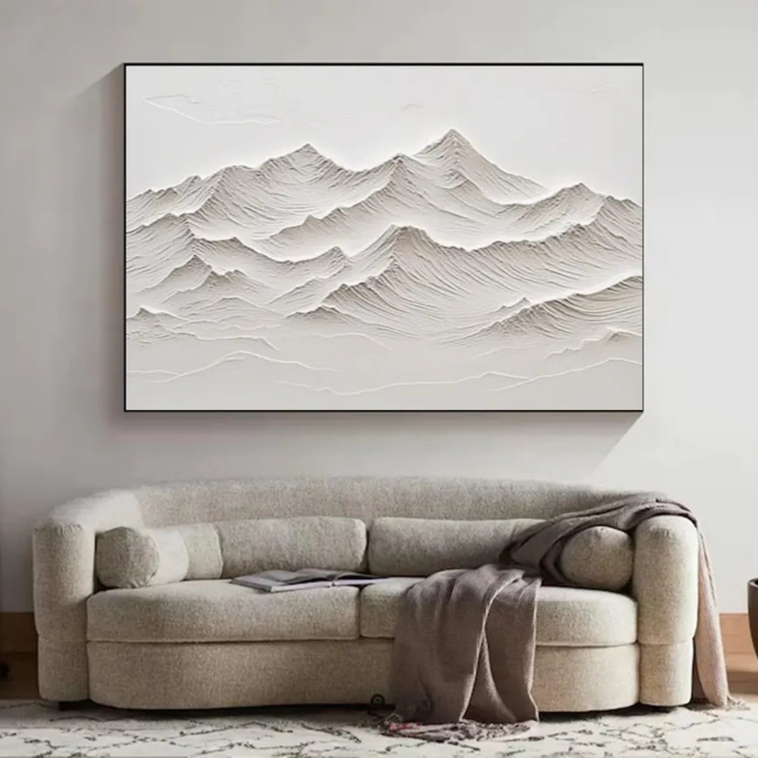 White Textured Minimalist Wall Art #WT184