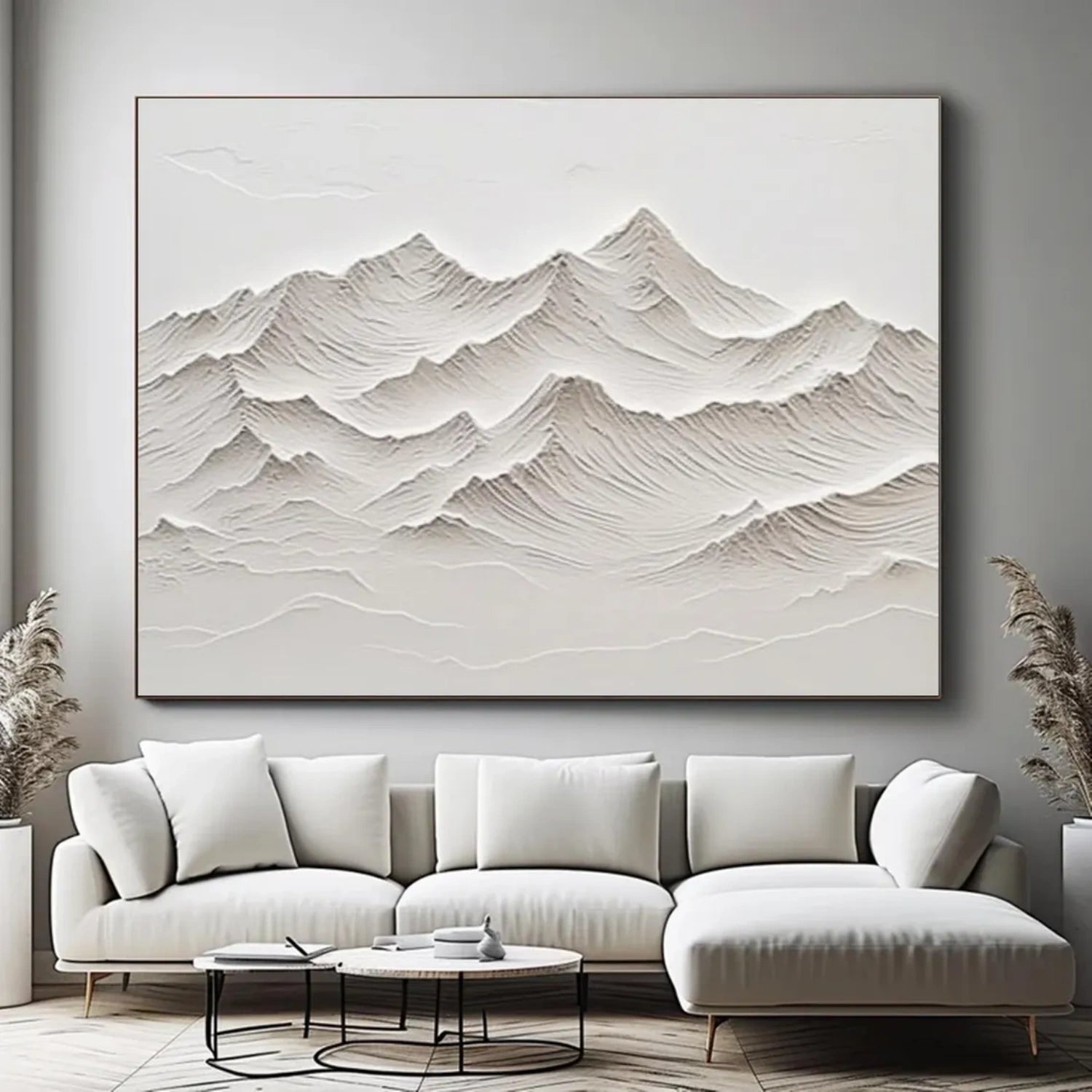 White Textured Minimalist Wall Art #WT184