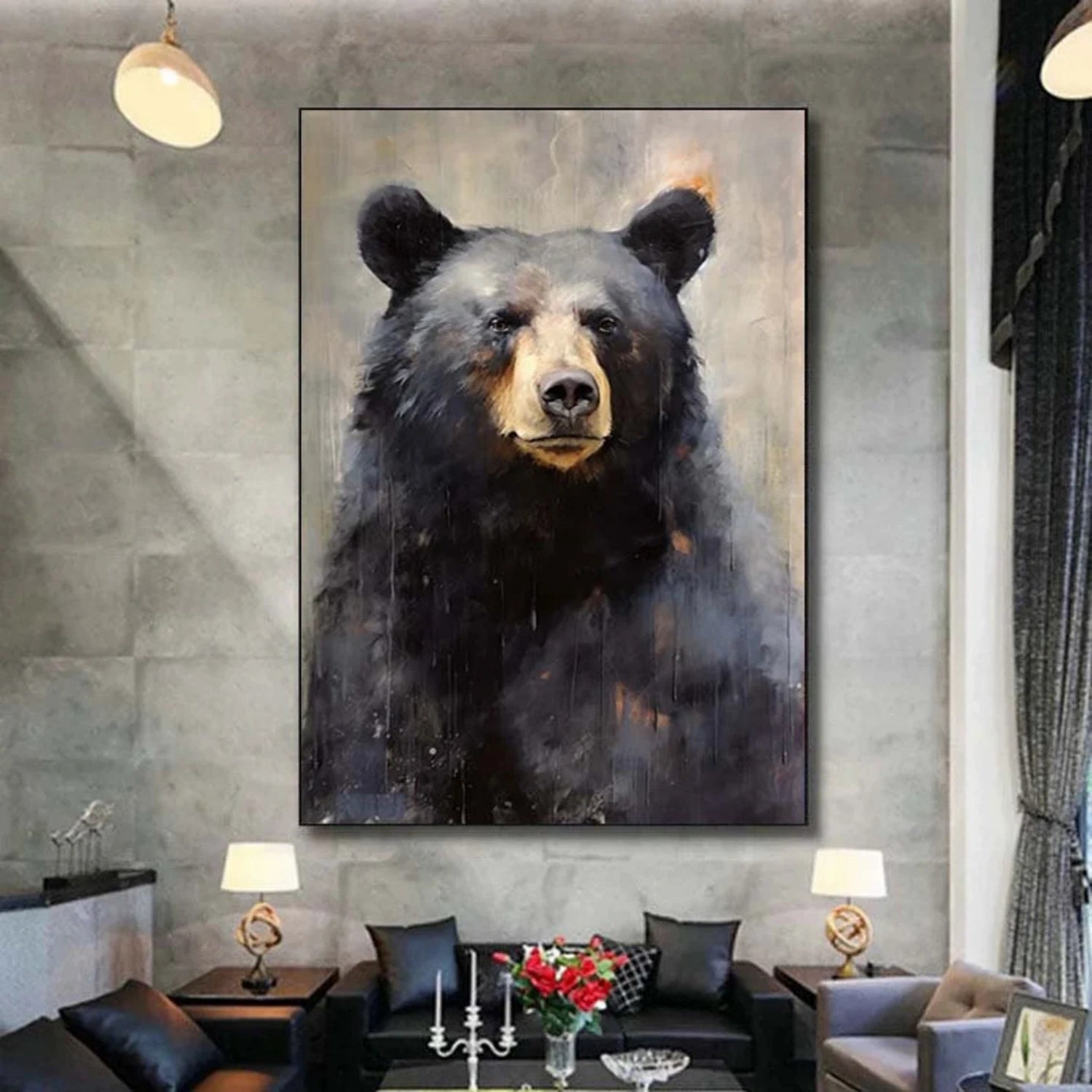 Abstract Animal Art Bear Texture Wall Art #AT014