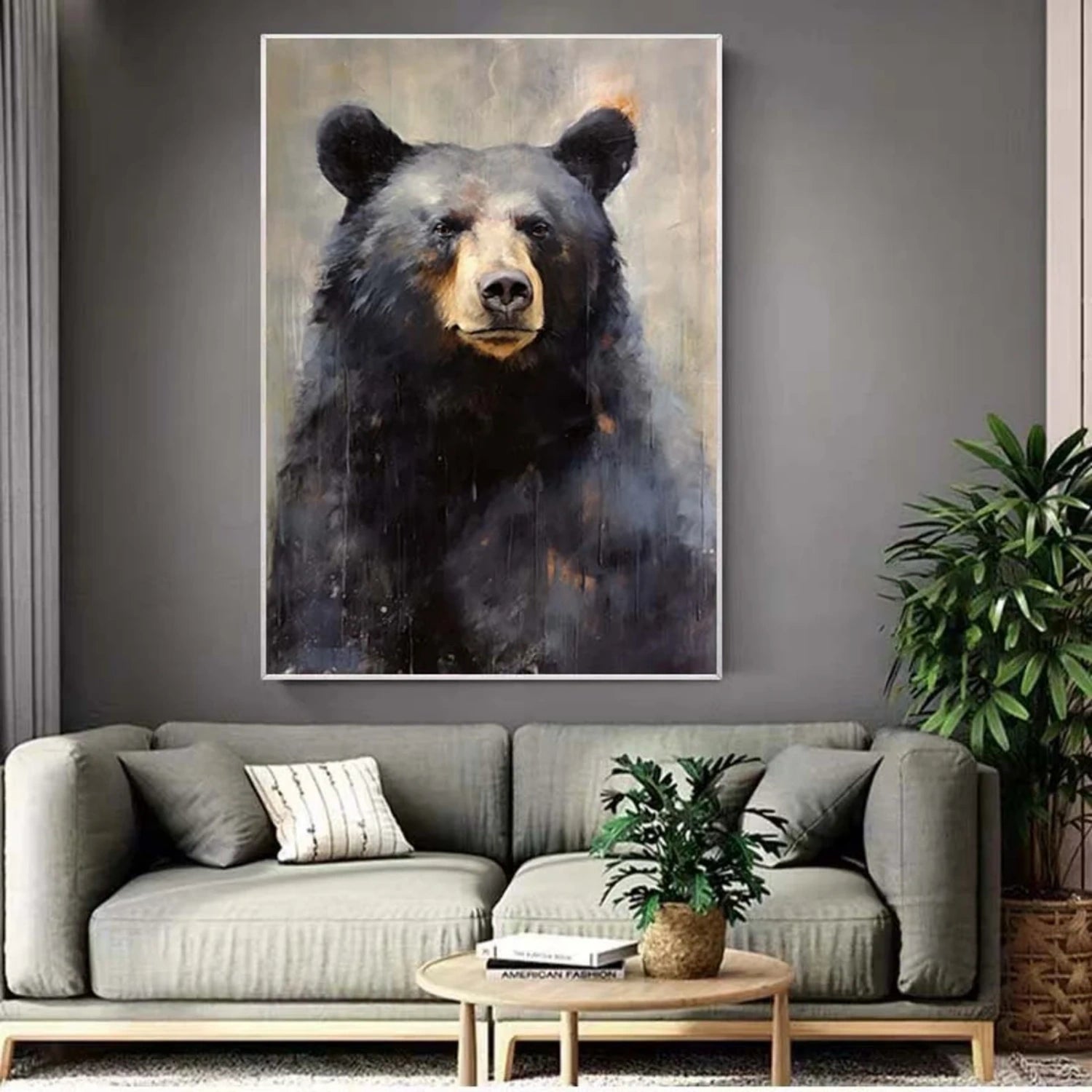 Abstract Animal Art Bear Texture Wall Art #AT014