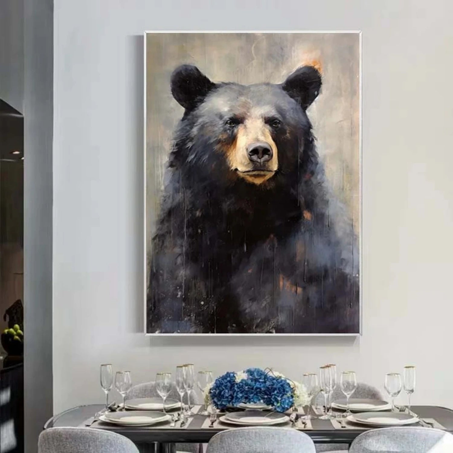 Abstract Animal Art Bear Texture Wall Art #AT014