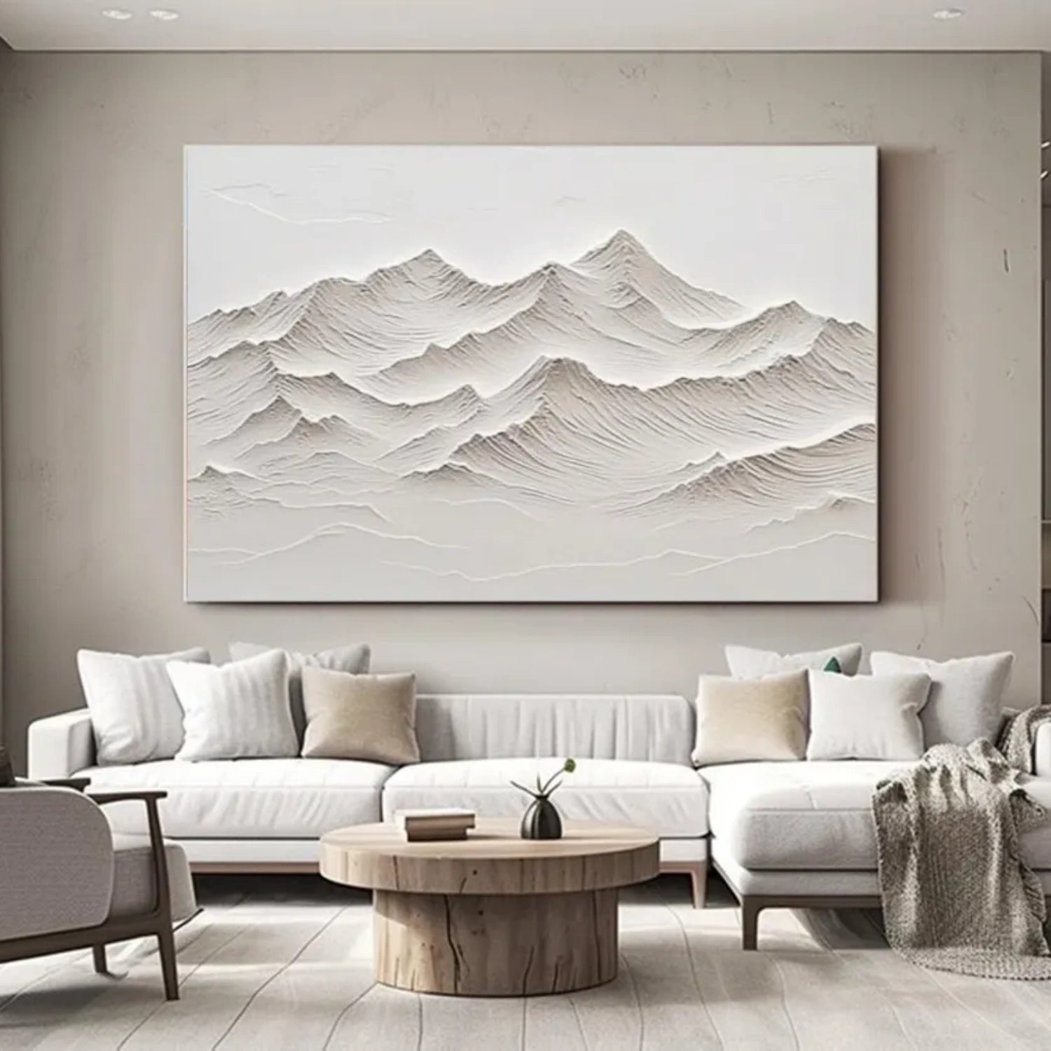 White Textured Minimalist Wall Art #WT184