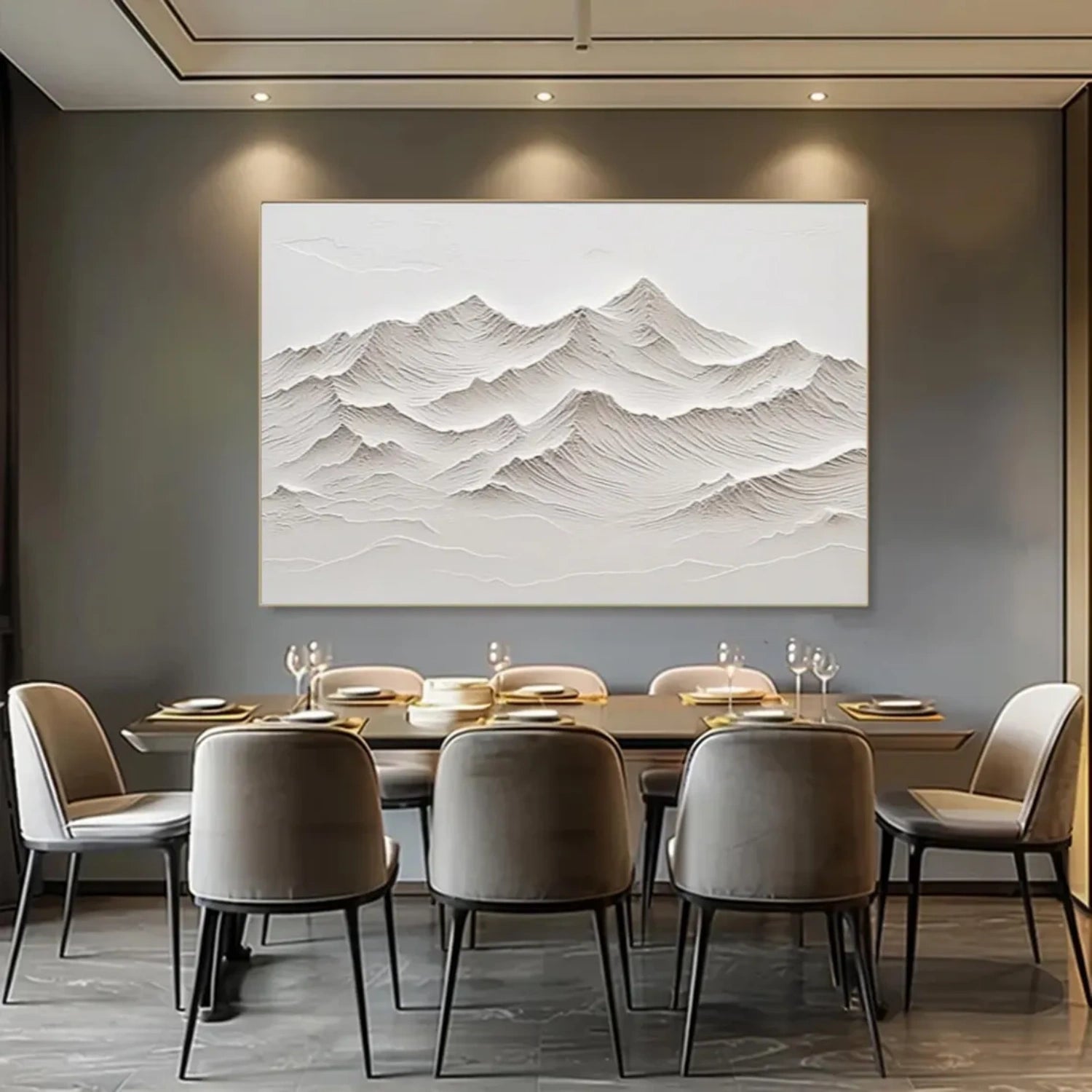 White Textured Minimalist Wall Art #WT184