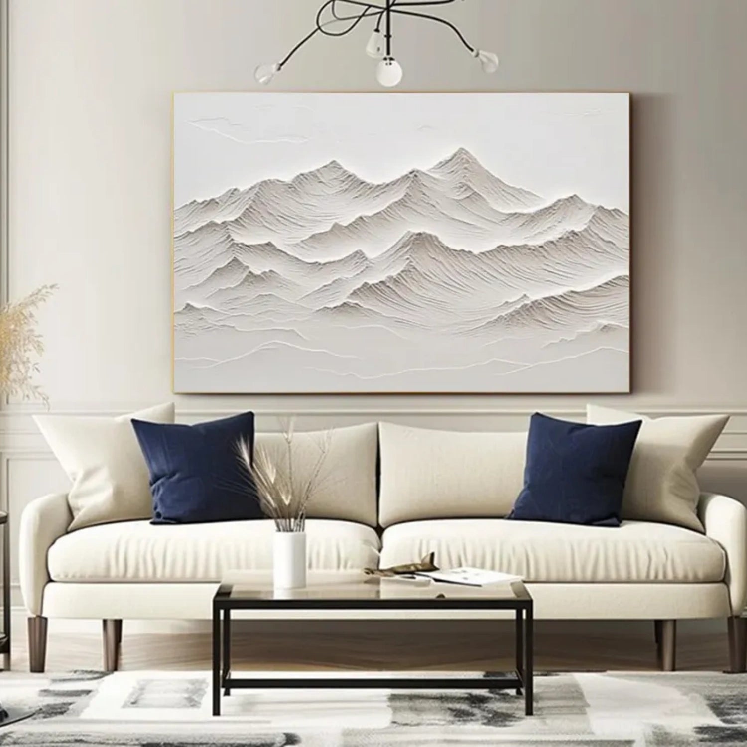 White Textured Minimalist Wall Art #WT184