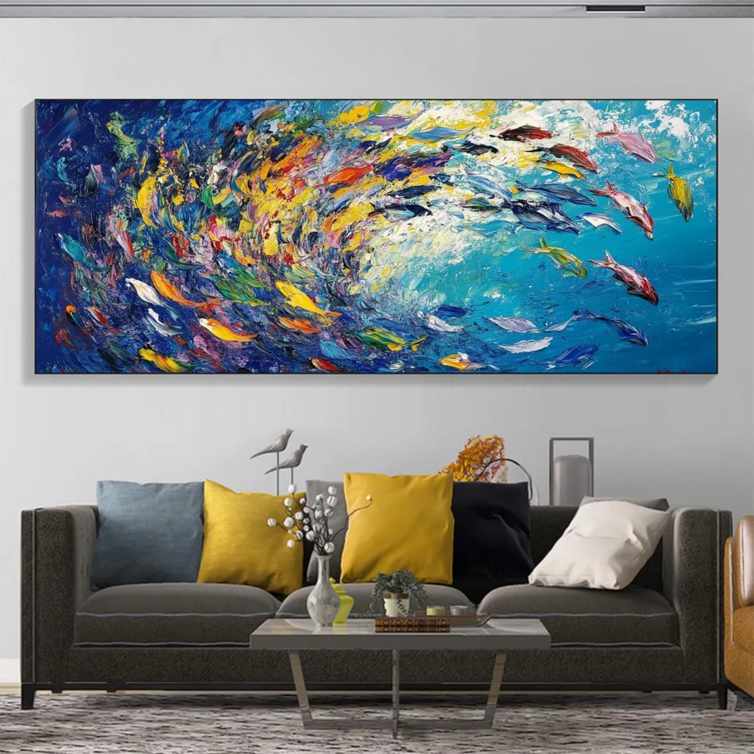 Abstract Animal Art Fish Textured Wall Art #AT020