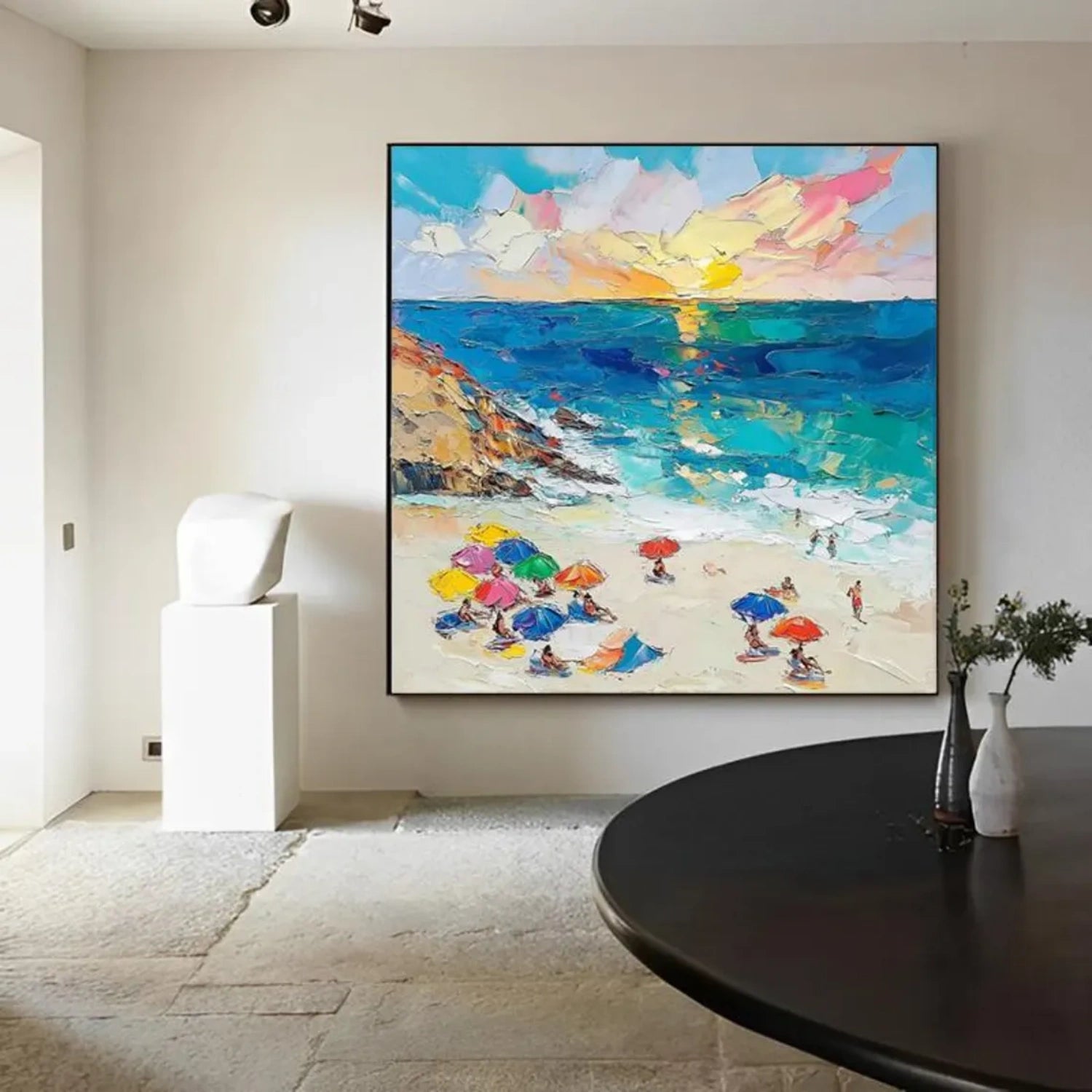 Sky And Ocean Abstract Textured Wall Art #SO261