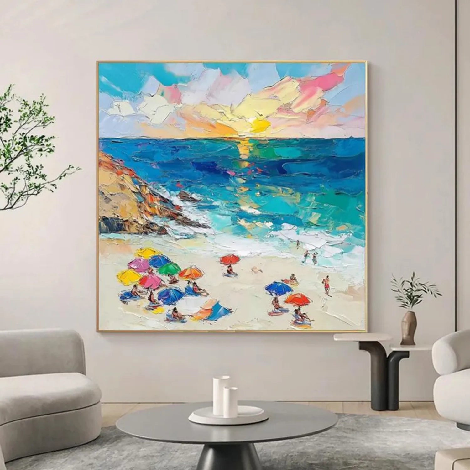Sky And Ocean Abstract Textured Wall Art #SO261
