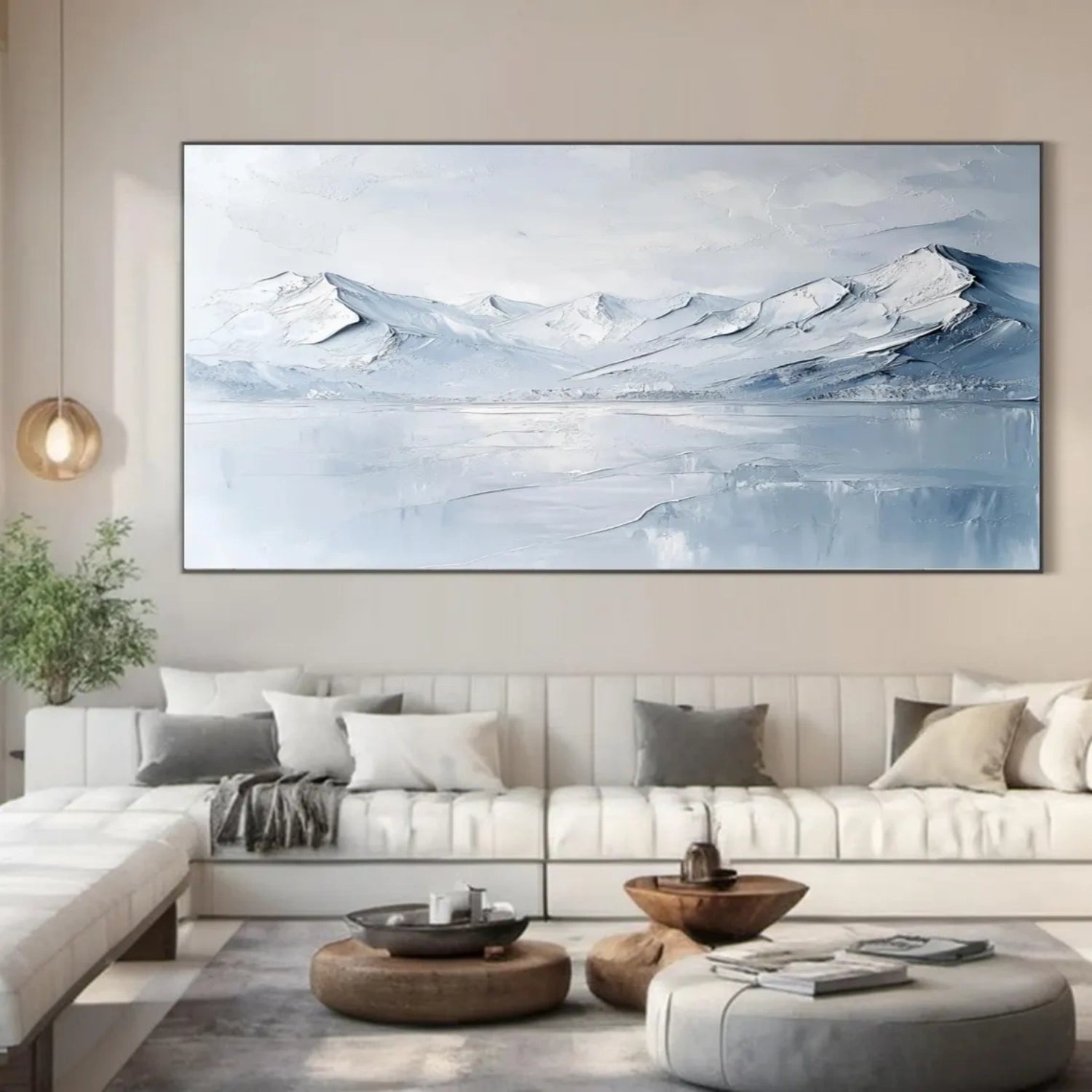 Blue Textured Minimalist Wall Art #BL025