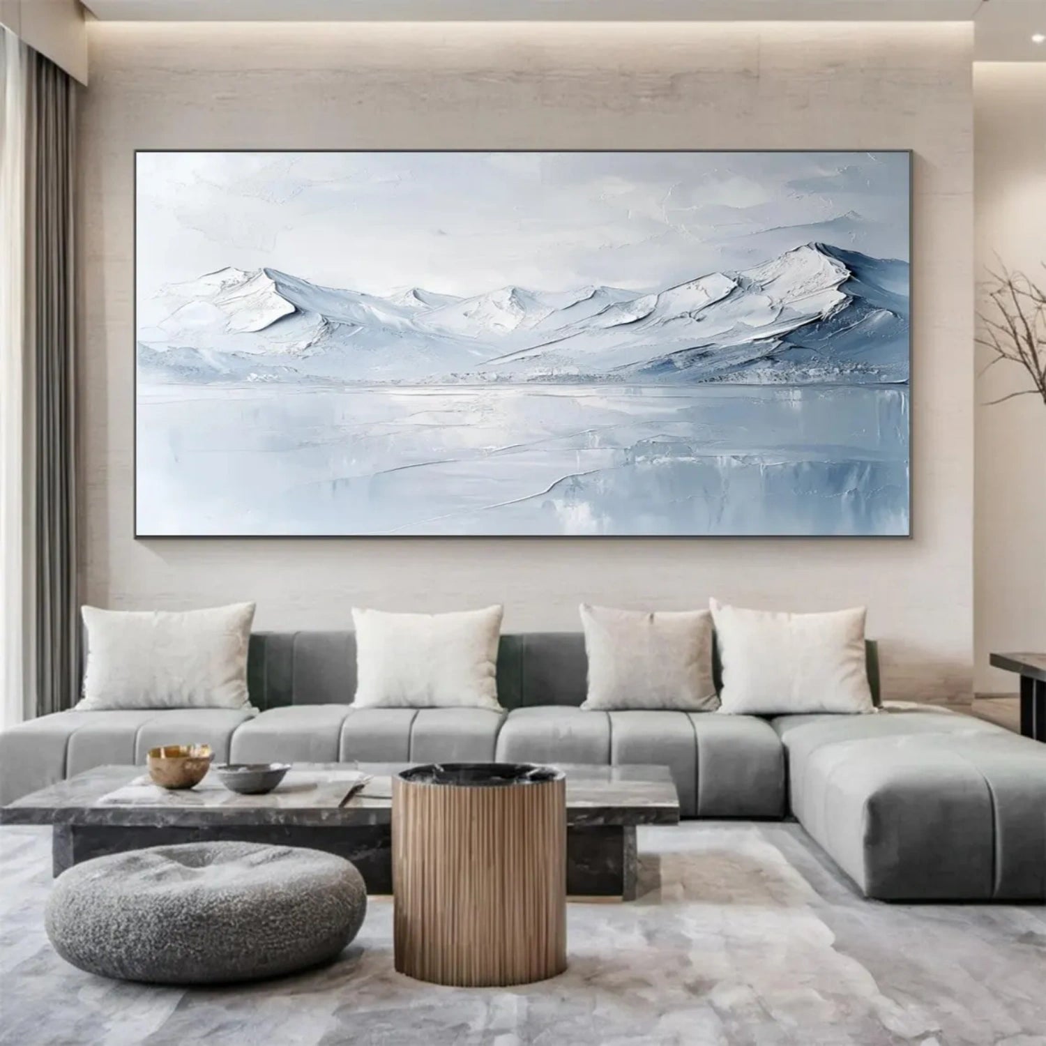 Blue Textured Minimalist Wall Art #BL025