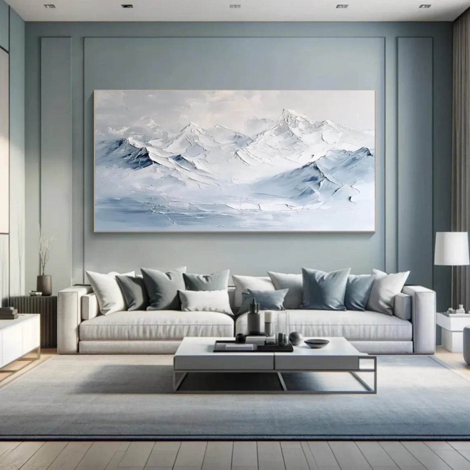 Blue Textured Minimalist Wall Art #BL024