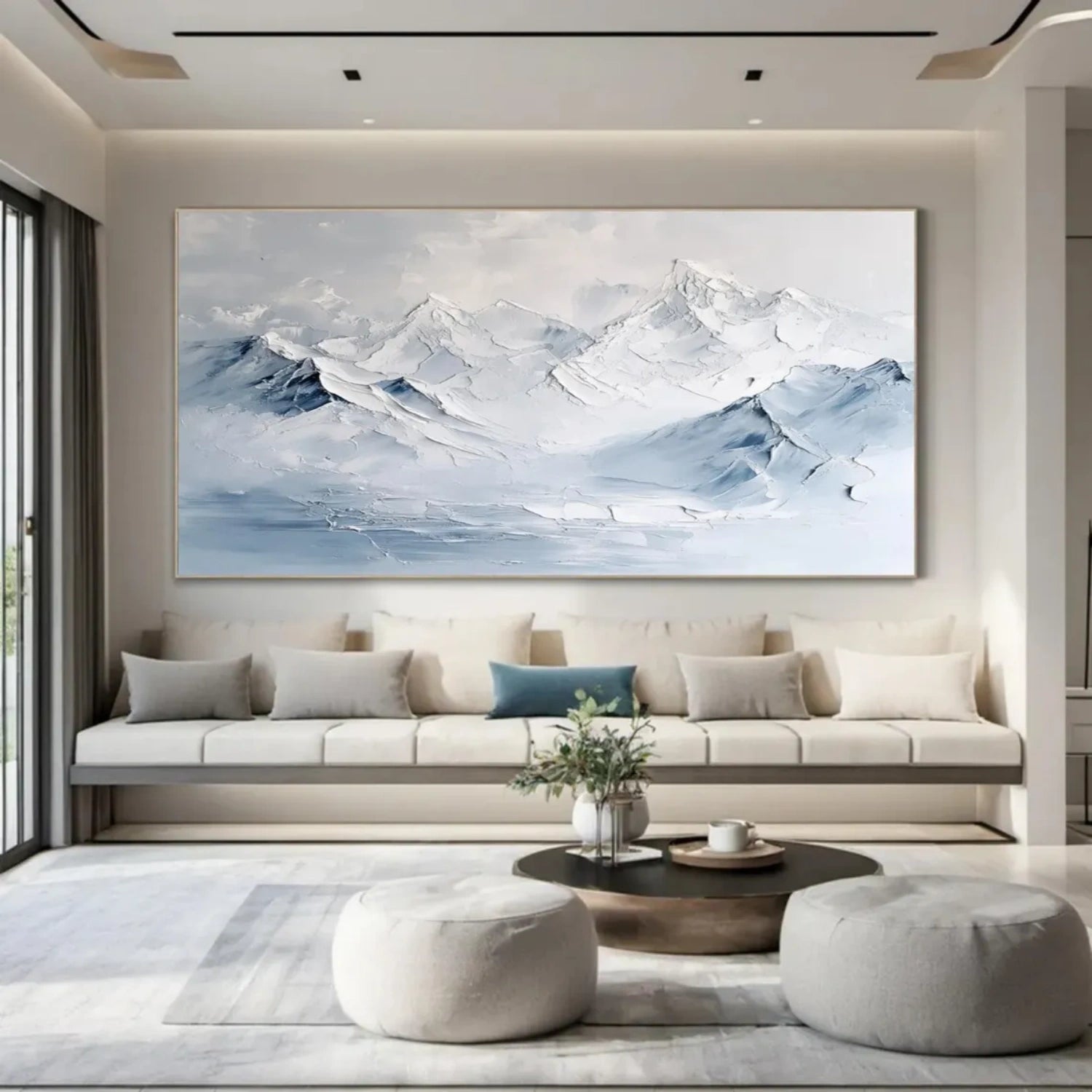 Blue Textured Minimalist Wall Art #BL024