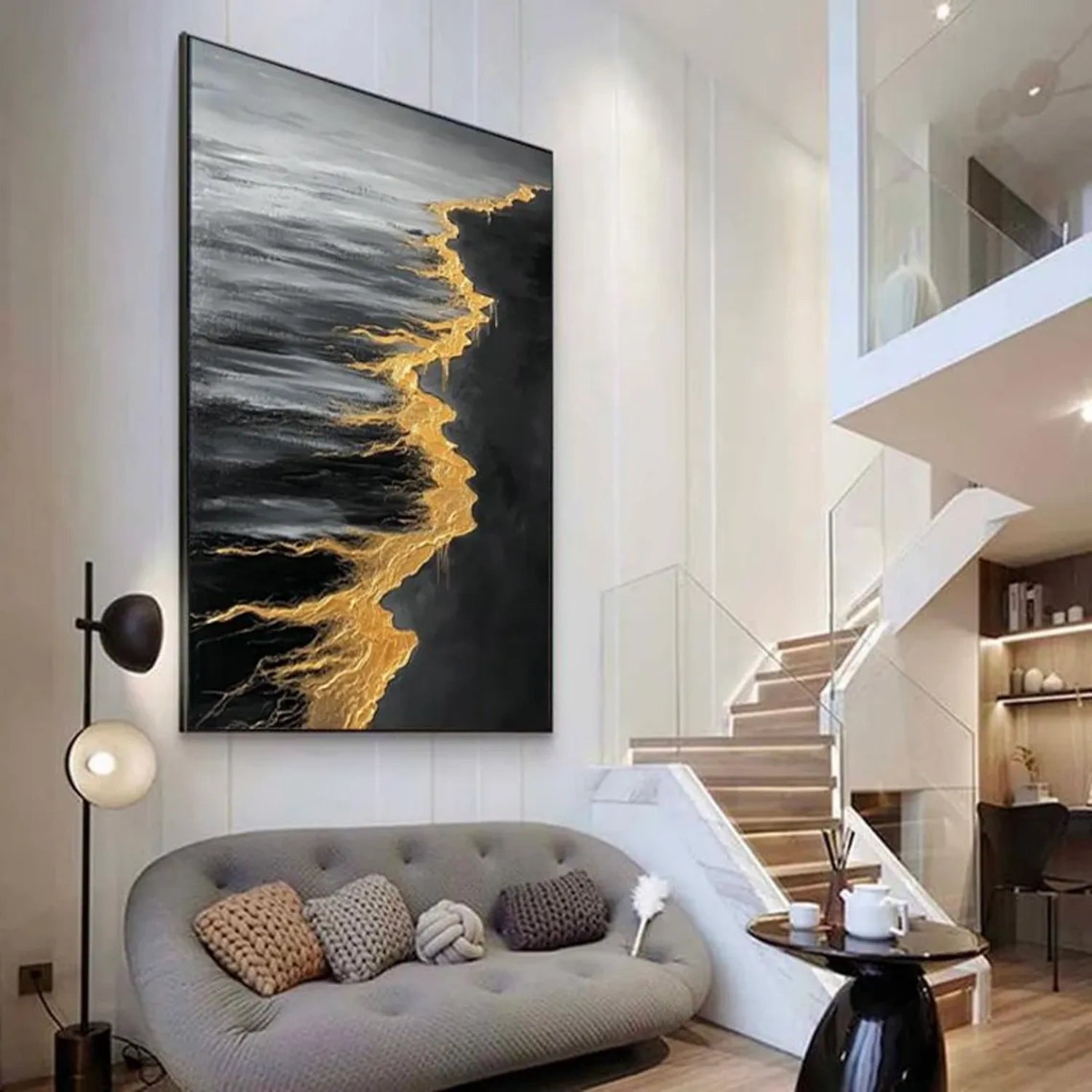 Sky And Ocean Abstract Textured Wall Art #SO263
