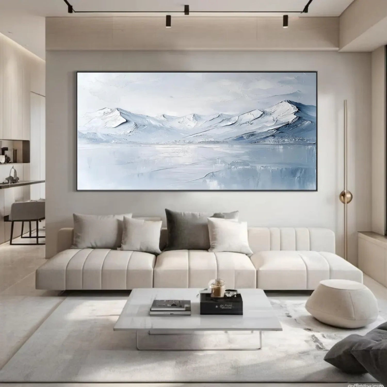 Blue Textured Minimalist Wall Art #BL025