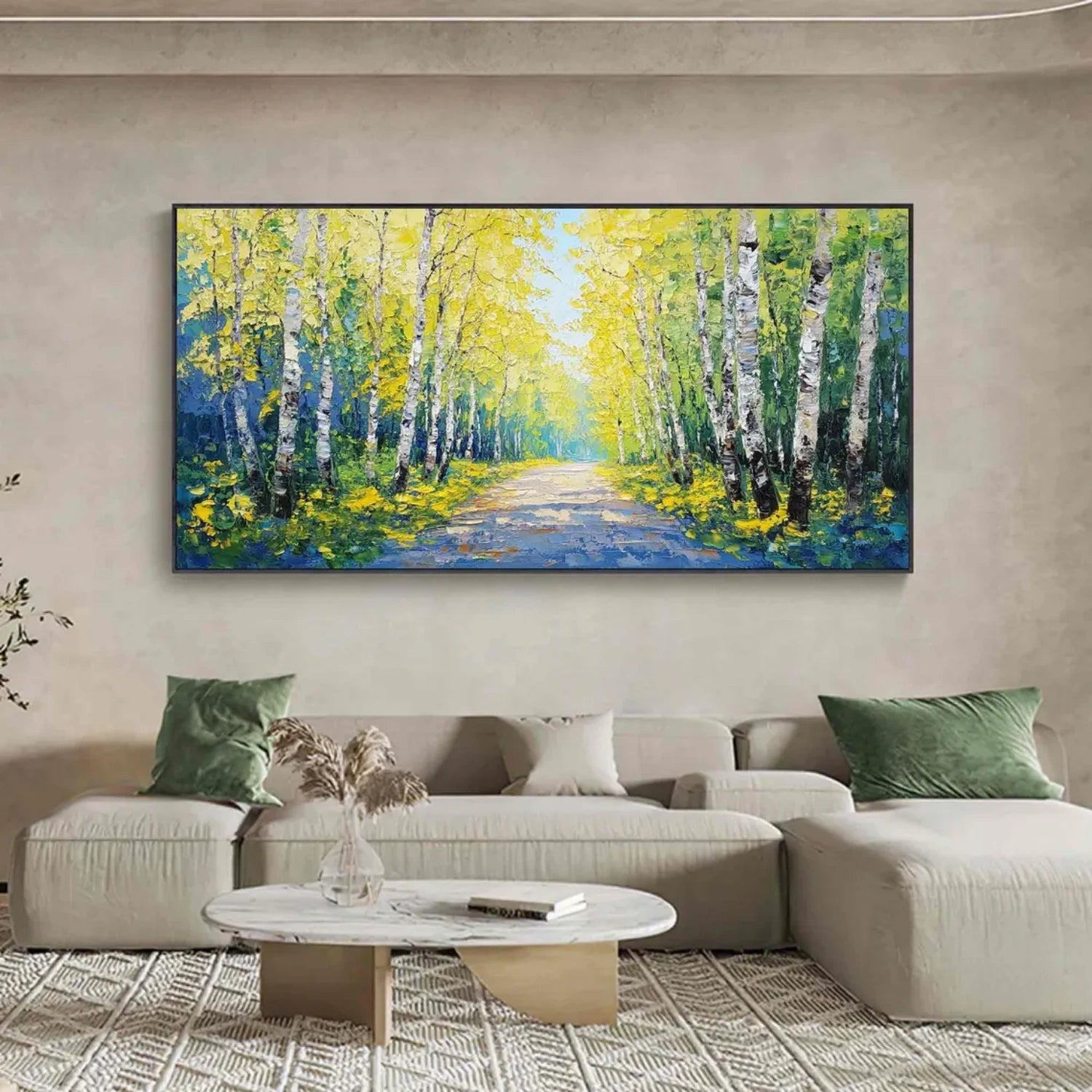 Tree And Flower Abstract Textured Wall Art #TF117