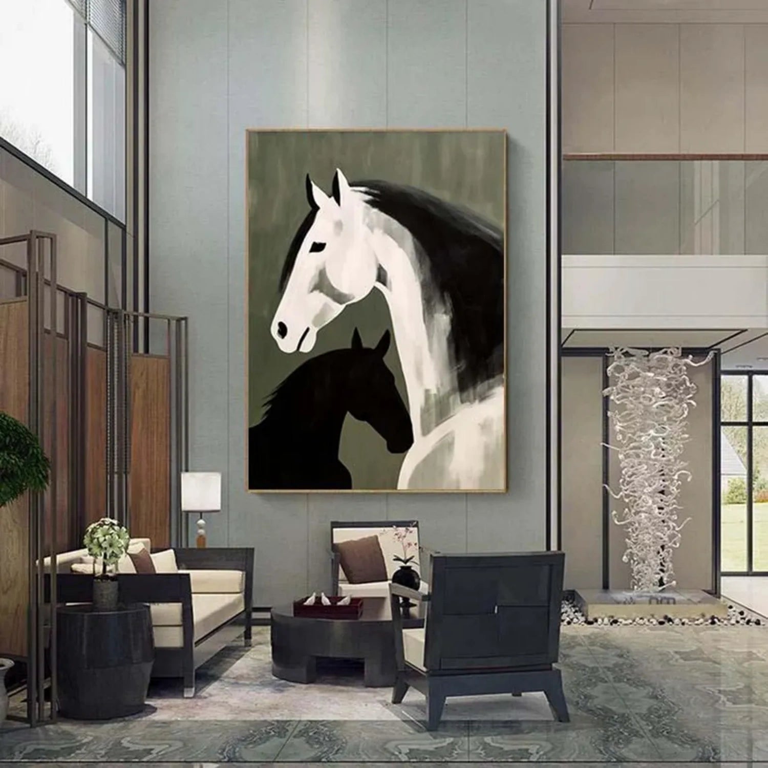 Abstract Animal Art Horse Wall Art #AT015