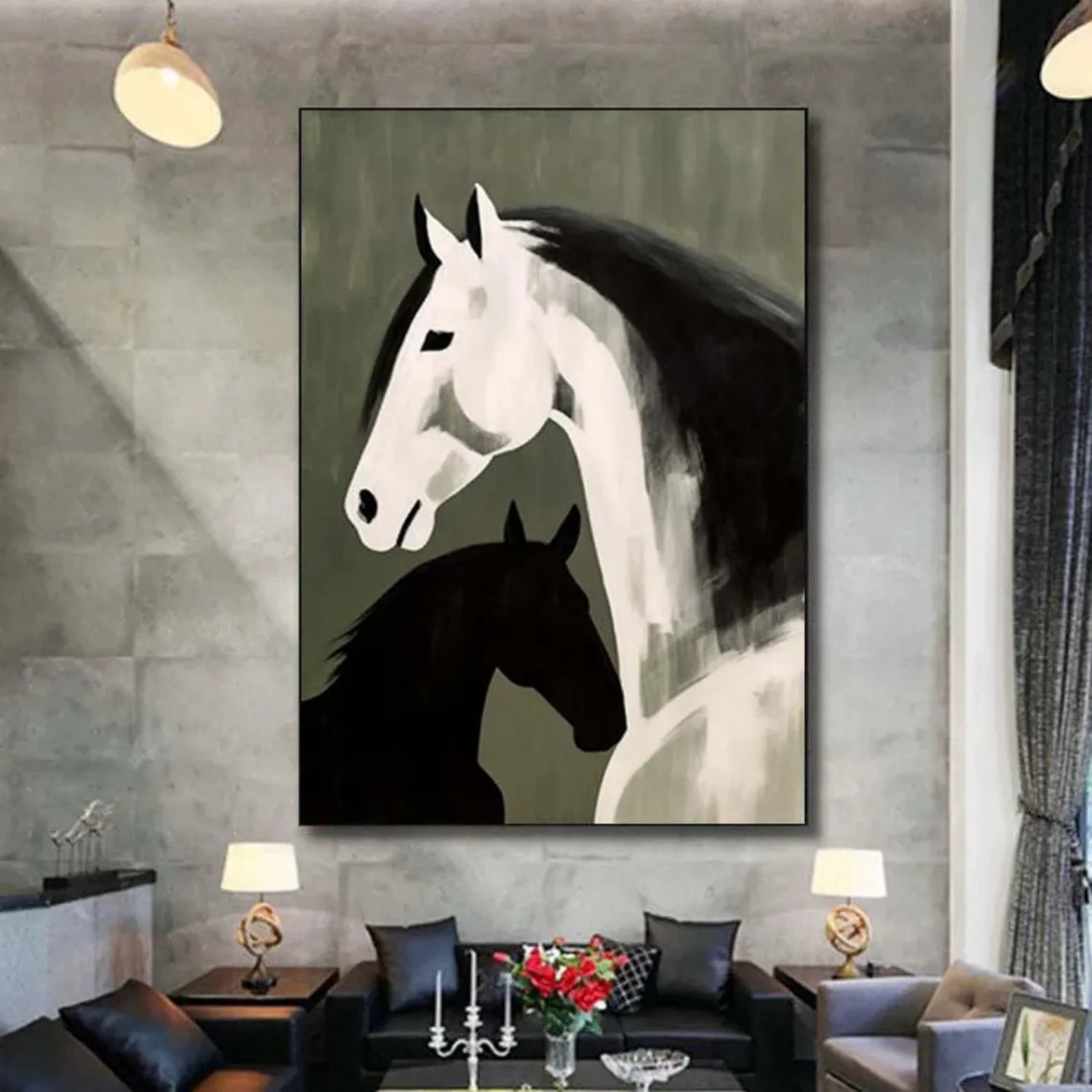 Abstract Animal Art Horse Wall Art #AT015
