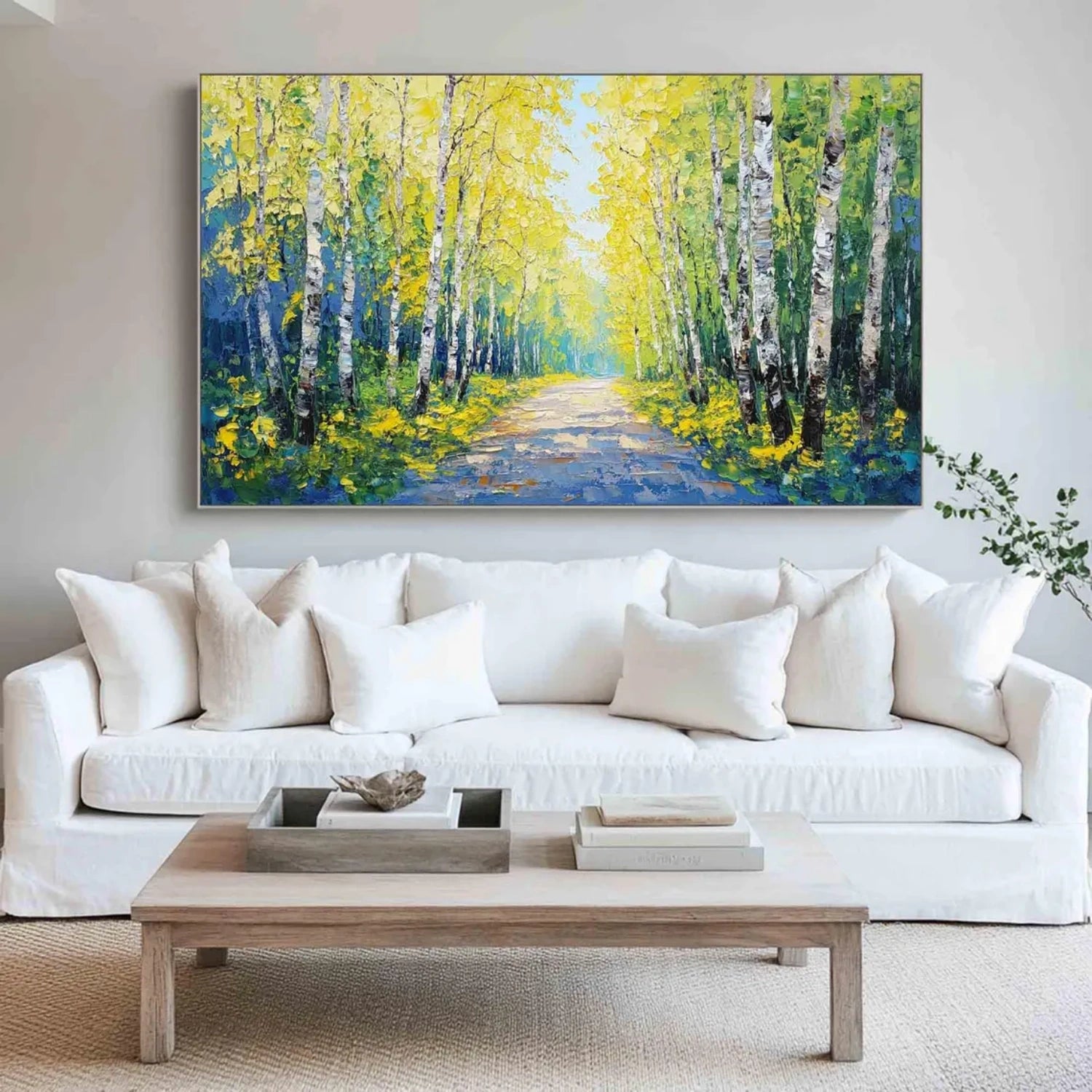 Tree And Flower Abstract Textured Wall Art #TF117