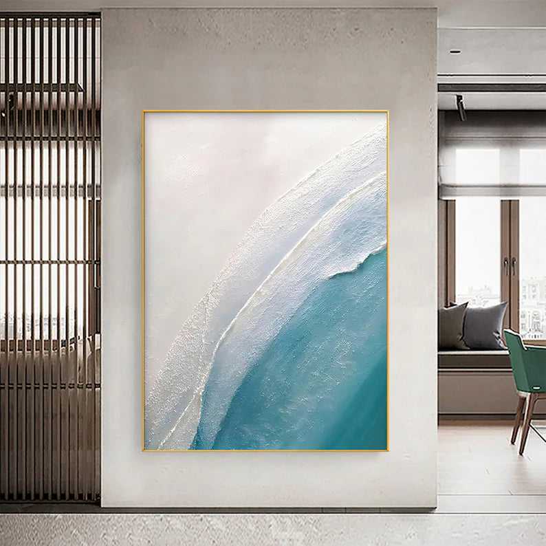Blue Textured Minimalist Wall Art #BL013