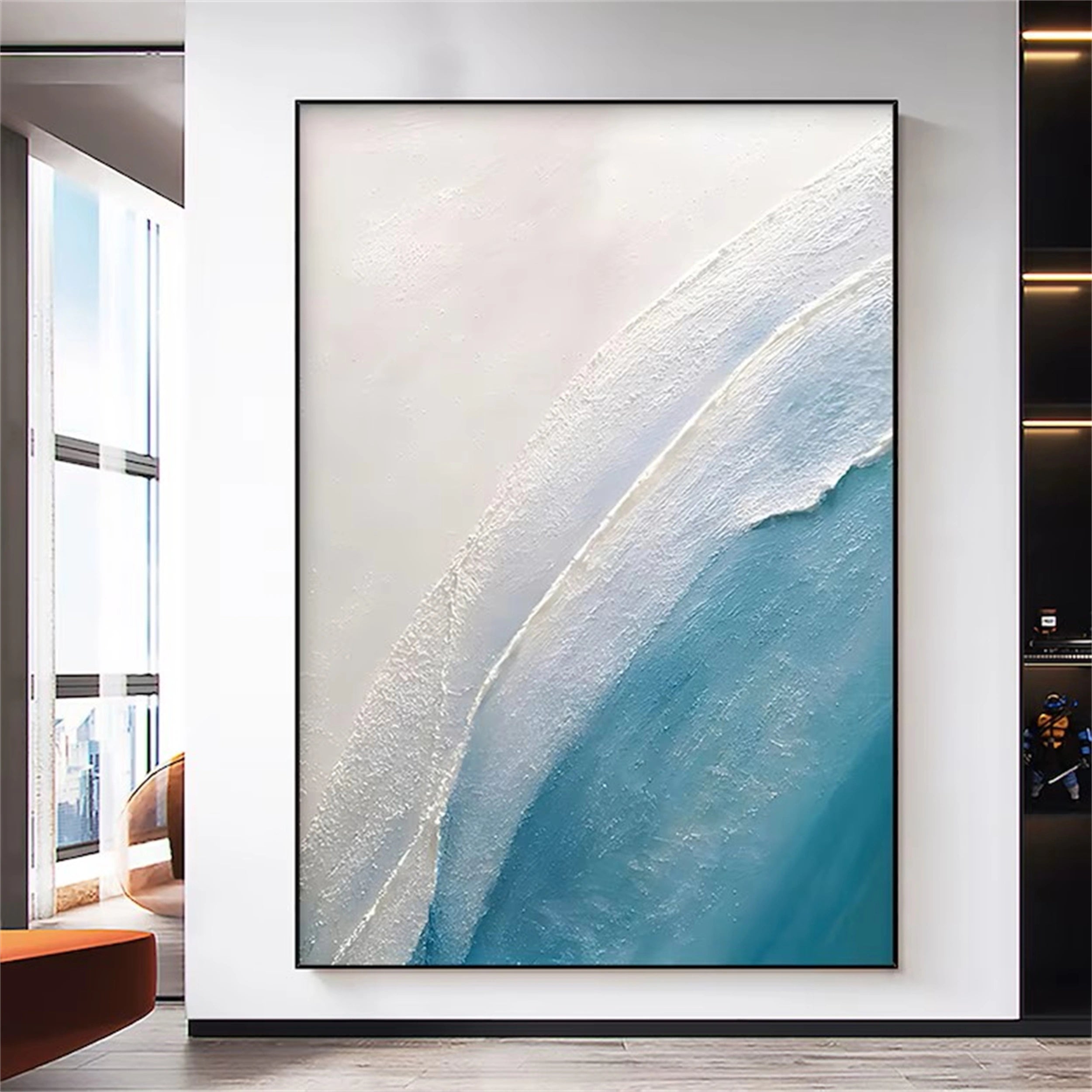 Blue Textured Minimalist Wall Art #BL013