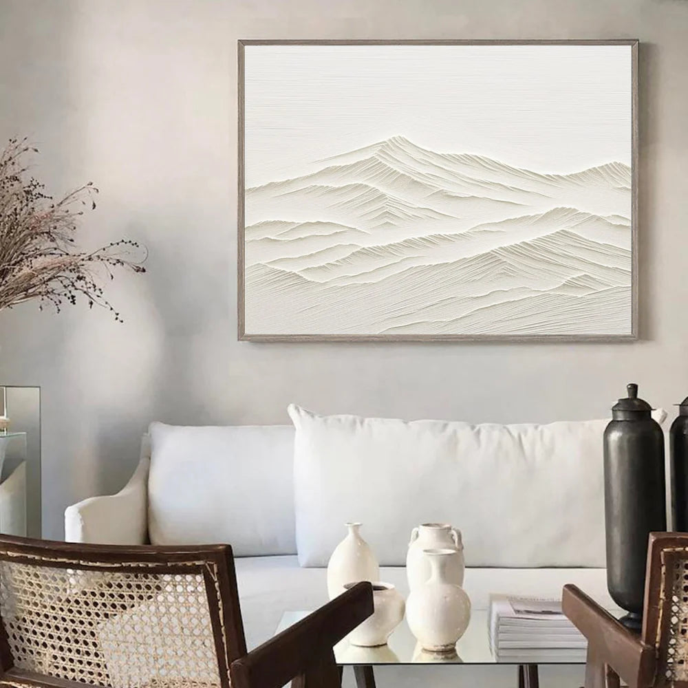 White Textured Minimalist Wall Art #WT017
