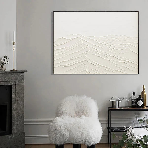 White Textured Minimalist Wall Art #WT045