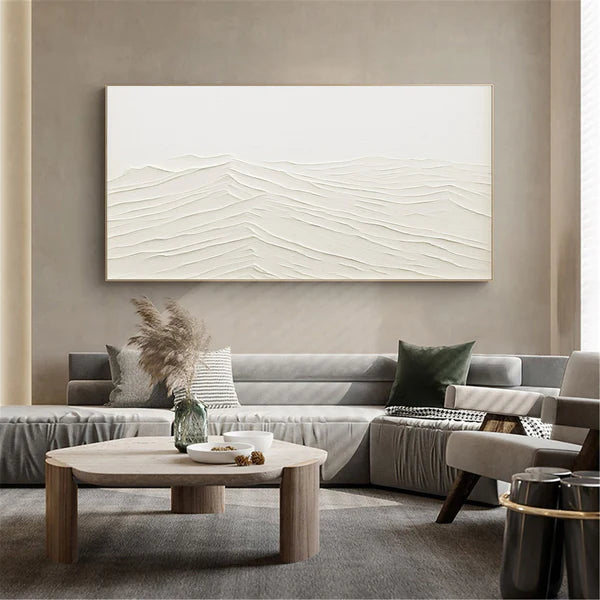 White Textured Minimalist Wall Art #WT045