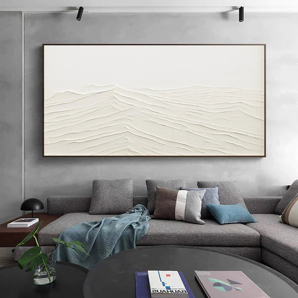 White Textured Minimalist Wall Art #WT045