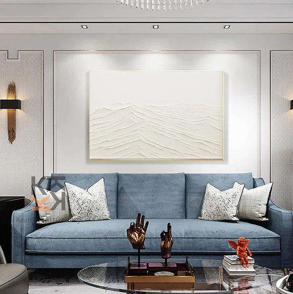 White Textured Minimalist Wall Art #WT045