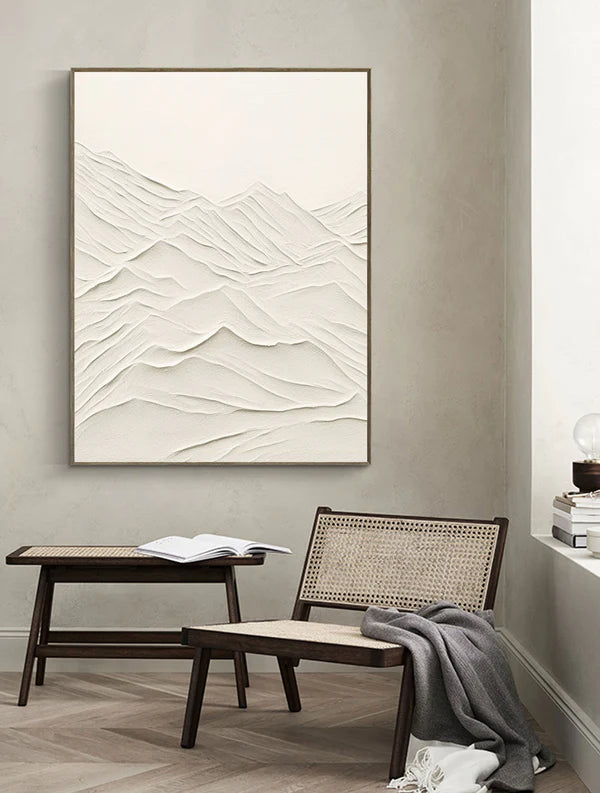White Textured Minimalist Wall Art #WT046