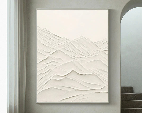 White Textured Minimalist Wall Art #WT046