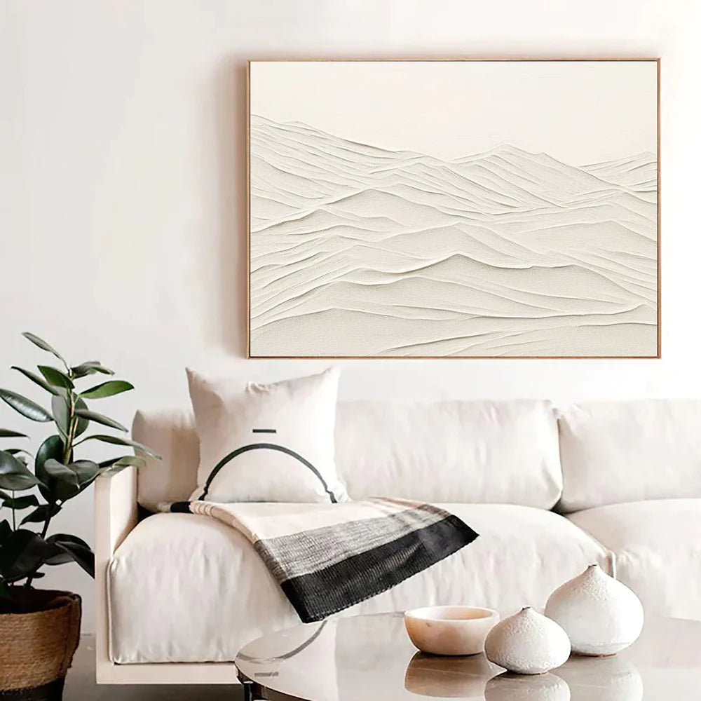 White Textured Minimalist Wall Art #WT016