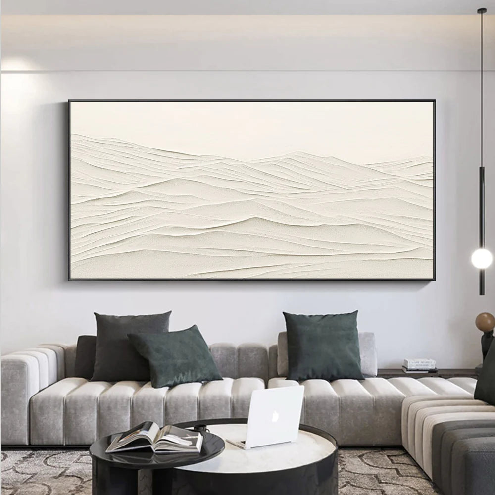 White Textured Minimalist Wall Art #WT016