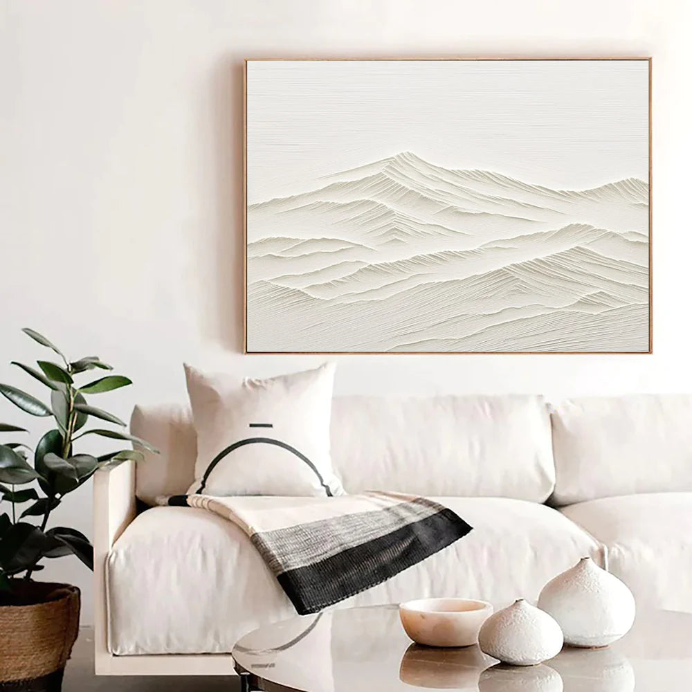 White Textured Minimalist Wall Art #WT017