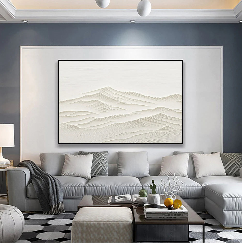 White Textured Minimalist Wall Art #WT017