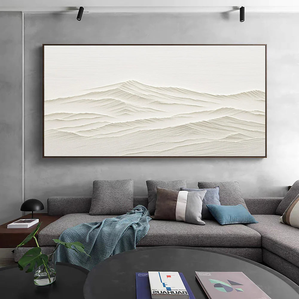 White Textured Minimalist Wall Art #WT017
