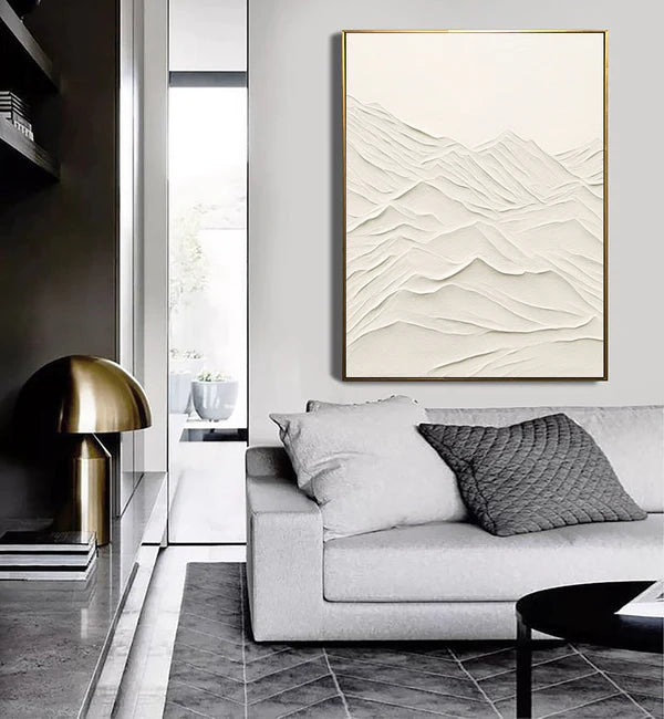 White Textured Minimalist Wall Art #WT046