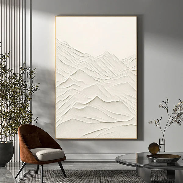 White Textured Minimalist Wall Art #WT046