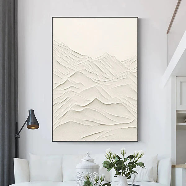 White Textured Minimalist Wall Art #WT046